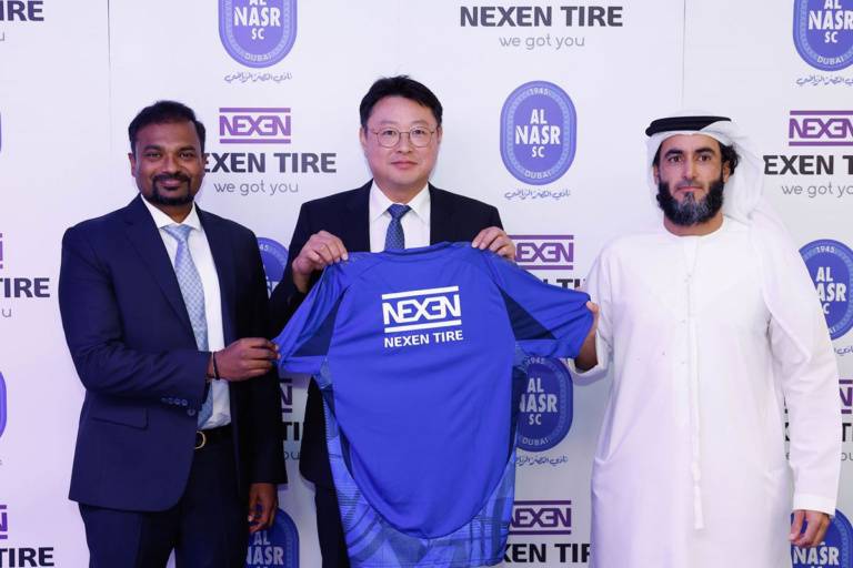 NEXEN TIRE & Al Saeedi Group sponsorship announcement with Al Nasr Sports Club for the 2024-2025 season