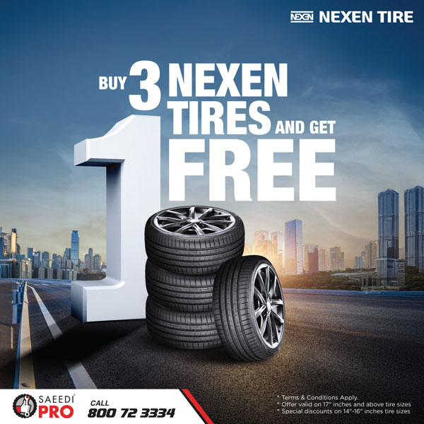 Nexen Tires Buy 3 Get 1 Free promotion at Saeedi Pro.